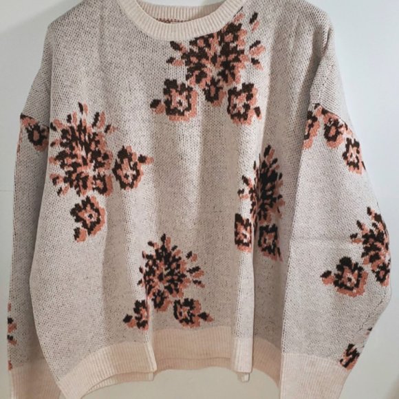 Crewneck Sweater size 4X Tan Knox Rose Brand New - Picture 2 of 3